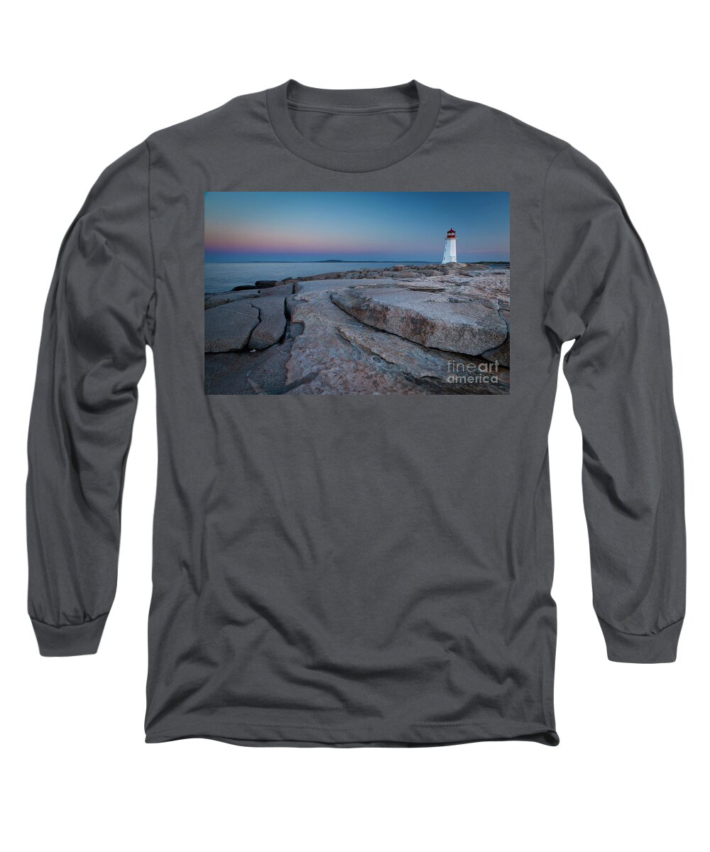 Peggy Long Sleeve T-Shirt featuring the photograph 1467 Peggys Cove Lighthouse by Steve Sturgill