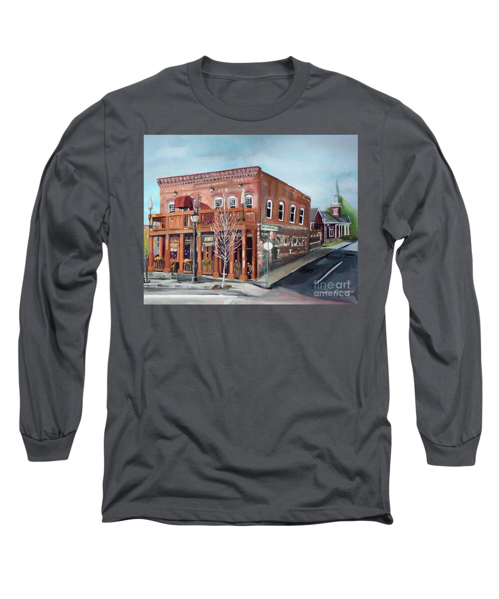 1907 House Long Sleeve T-Shirt featuring the painting 1907 House in Ellijay by Jan Dappen