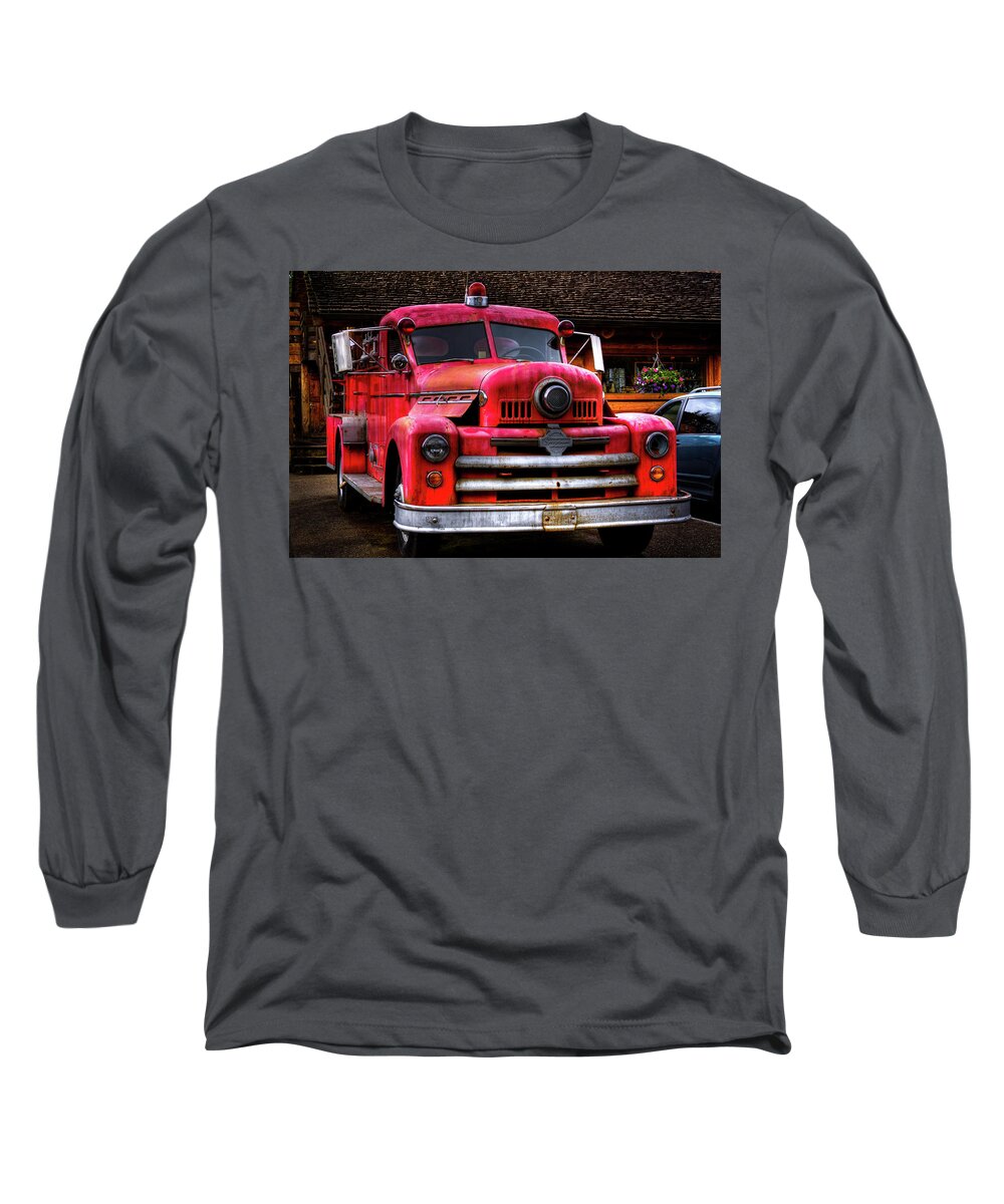 1954 Seagrave Fire Trucks Long Sleeve T-Shirt featuring the photograph 1954 Seagrave Fire Truck by David Patterson