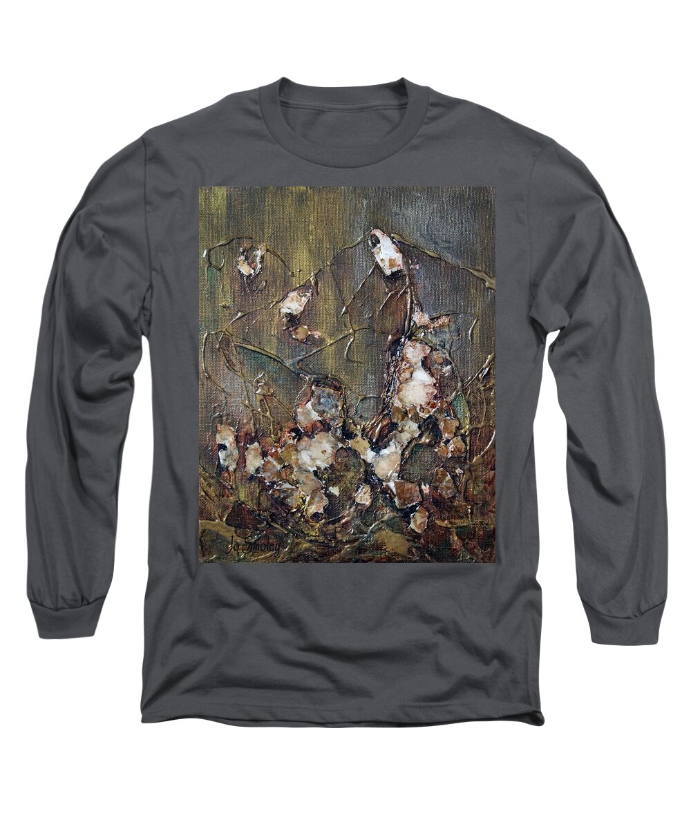 Landscape Long Sleeve T-Shirt featuring the painting Autumn Leaves by Jo Smoley