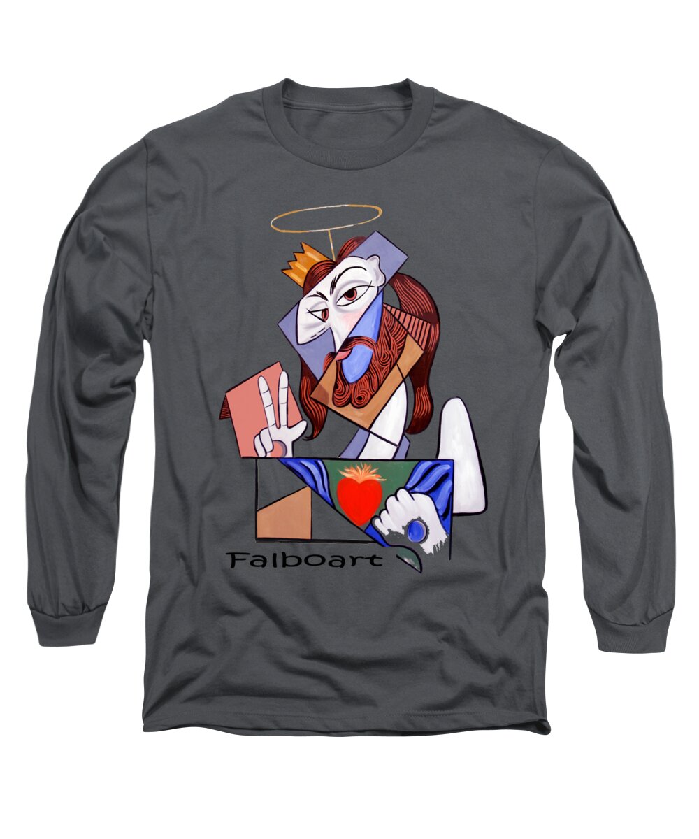Peace Be With You T-shirt Long Sleeve T-Shirt featuring the painting Peace Be With You by Anthony Falbo