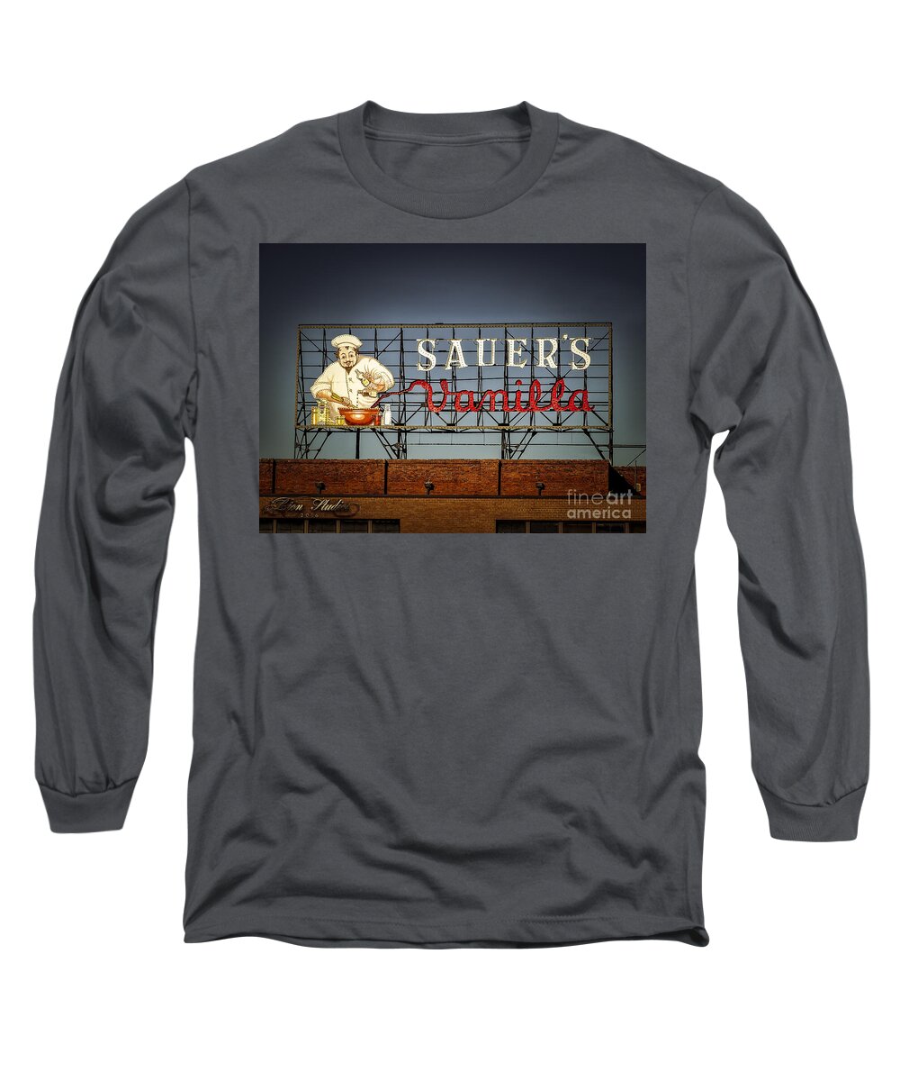  Long Sleeve T-Shirt featuring the photograph C.F.Sauers Signage by Melissa Messick