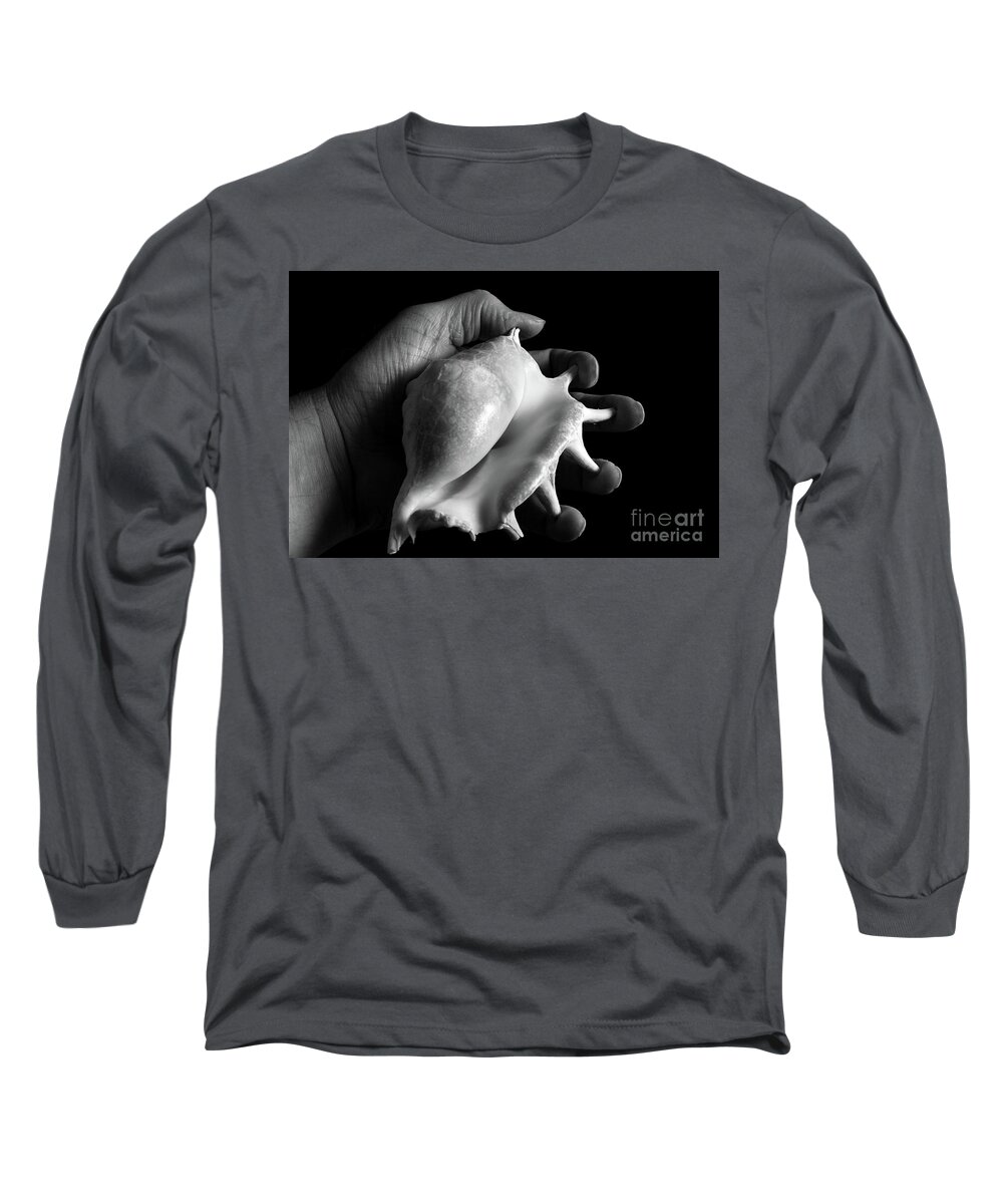 Shell Long Sleeve T-Shirt featuring the photograph Touch Series - shells #2 by Nicholas Burningham