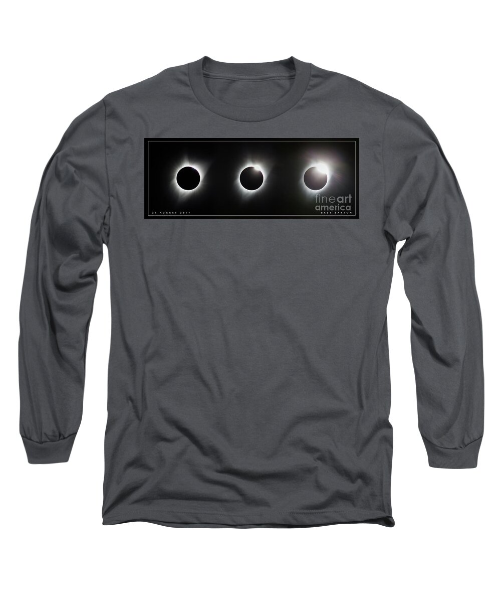 Eclipse Long Sleeve T-Shirt featuring the photograph 2017 Great American Eclipse by Bret Barton