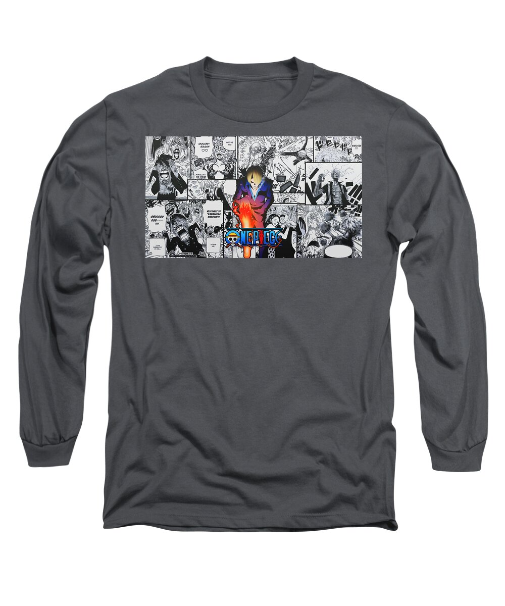 One Piece Long Sleeve T-Shirt featuring the digital art One Piece #23 by Super Lovely