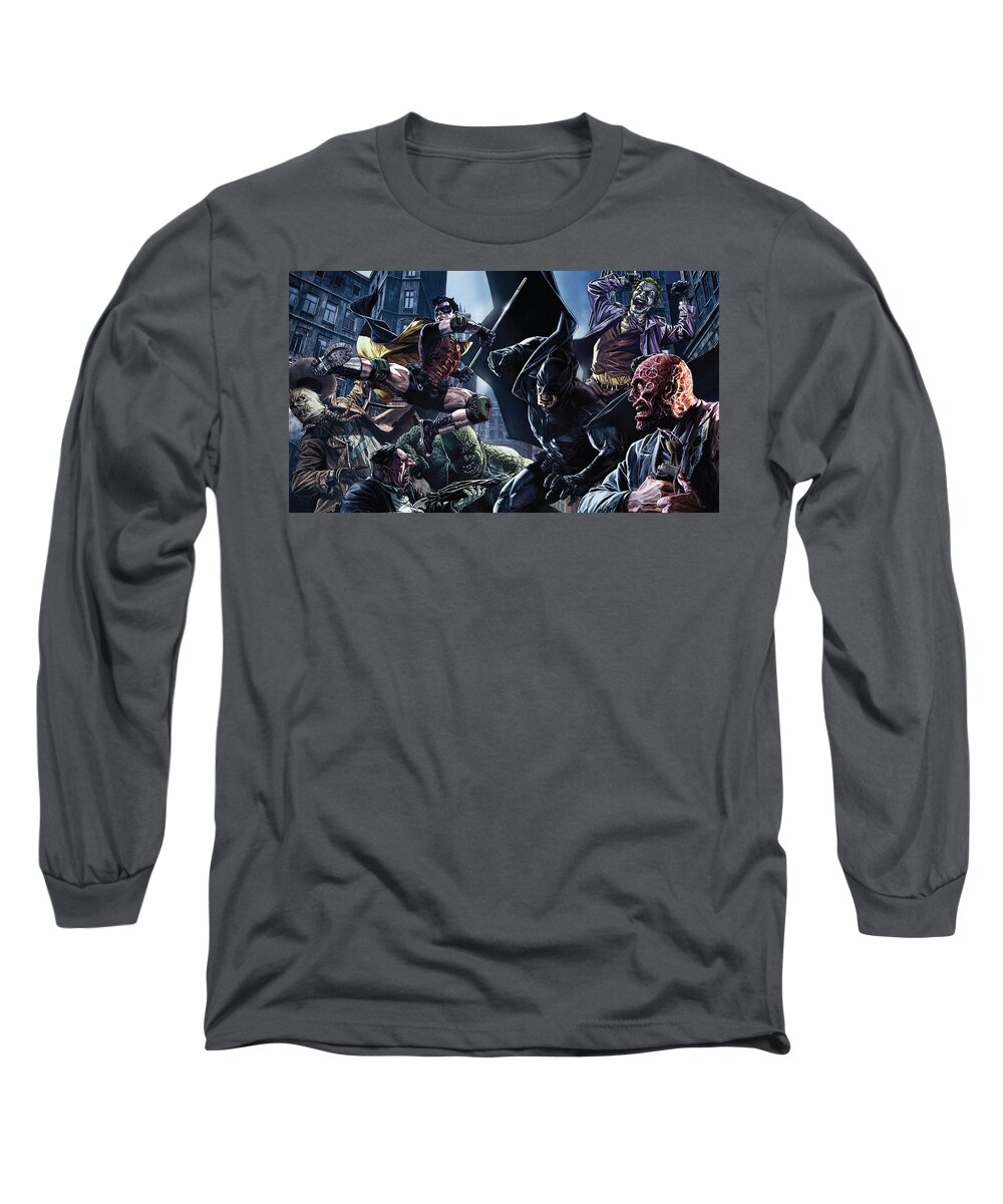 Batman Long Sleeve T-Shirt featuring the digital art Batman #28 by Super Lovely