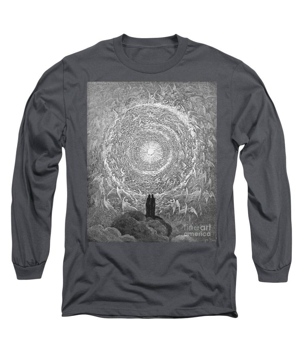 14th Century Long Sleeve T-Shirt featuring the drawing Dante Paradise by Gustave Dore