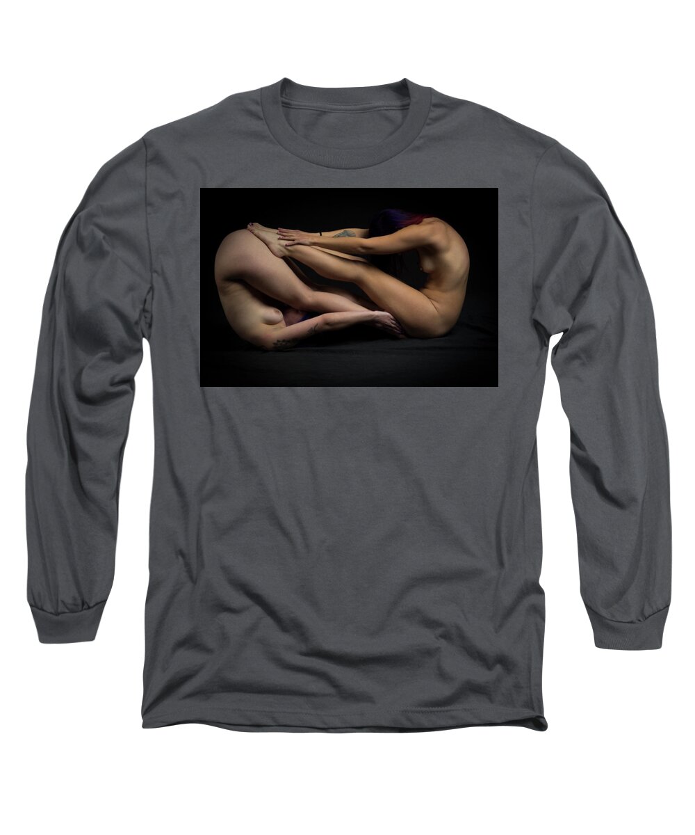 Sexy Long Sleeve T-Shirt featuring the photograph Nude #3 by La Bella Vita Boudoir