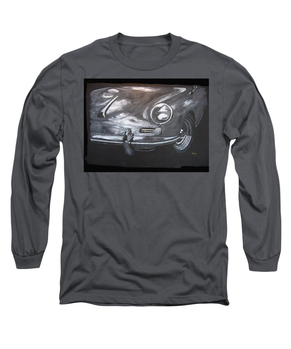 Car Long Sleeve T-Shirt featuring the painting 356 Porsche Front by Richard Le Page