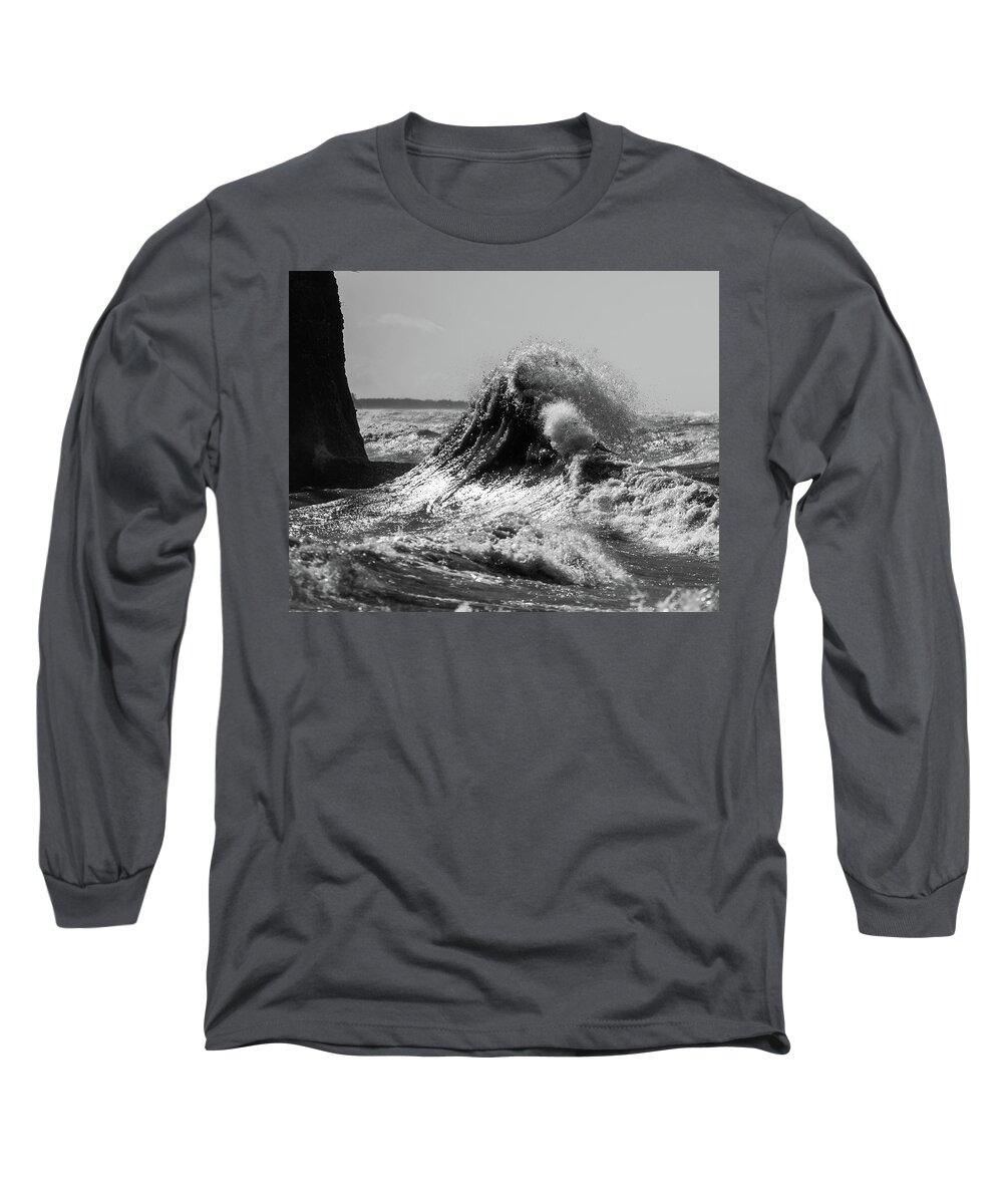 Lake Long Sleeve T-Shirt featuring the photograph Lake Erie Waves #37 by Dave Niedbala