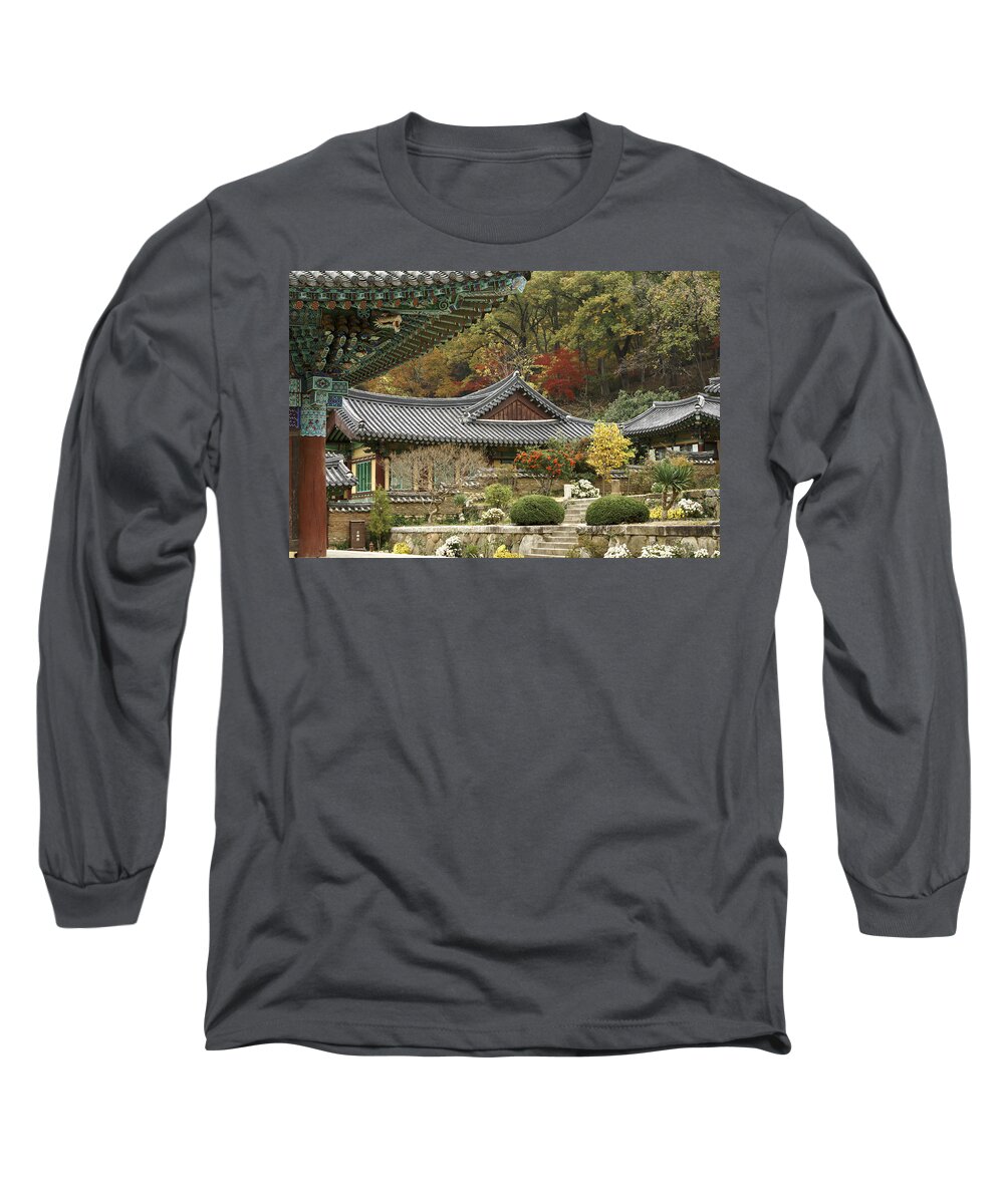 Korea Long Sleeve T-Shirt featuring the photograph Seonamsa in Autumn #4 by Michele Burgess