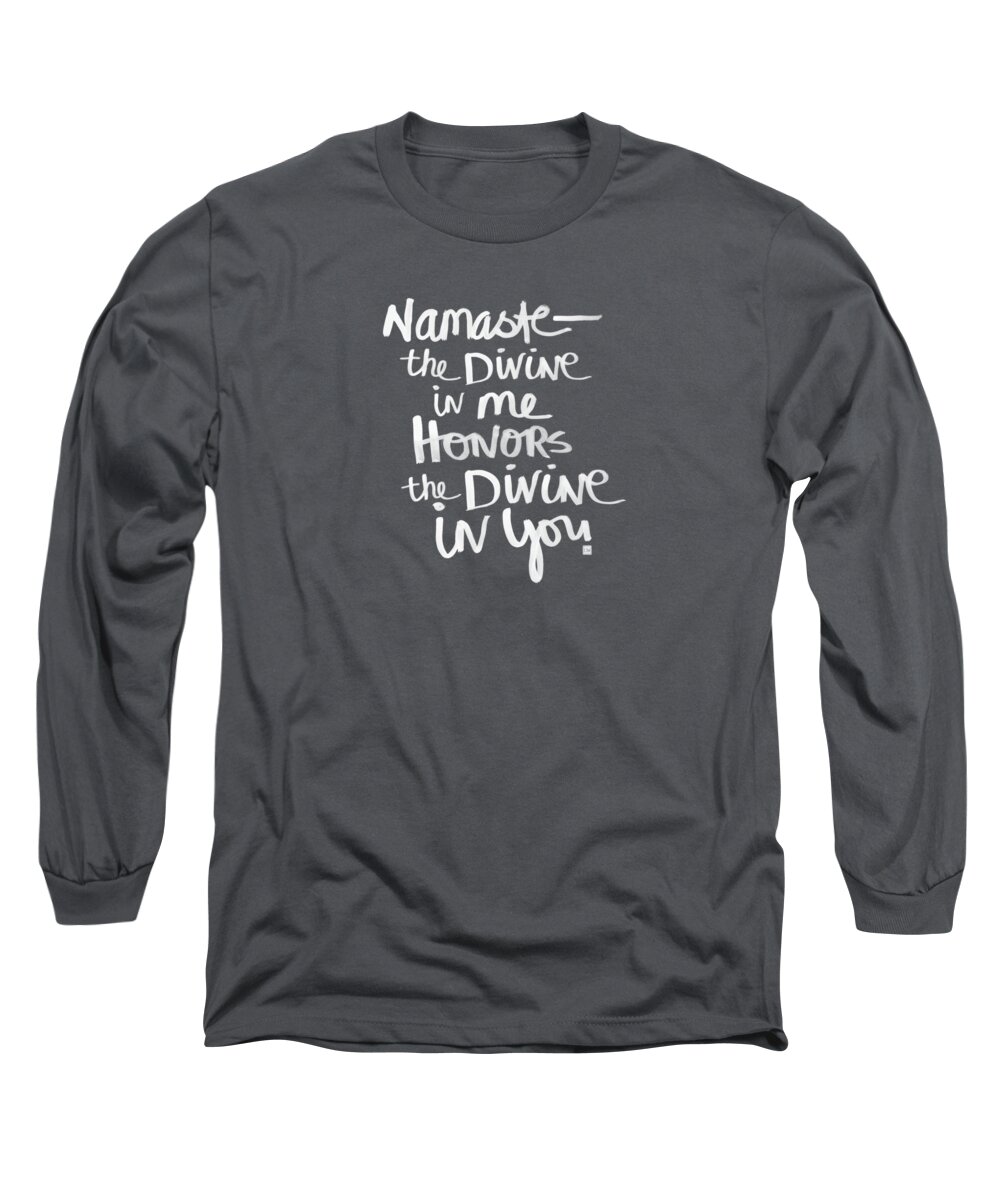Namaste Long Sleeve T-Shirt featuring the painting Namaste #5 by Linda Woods