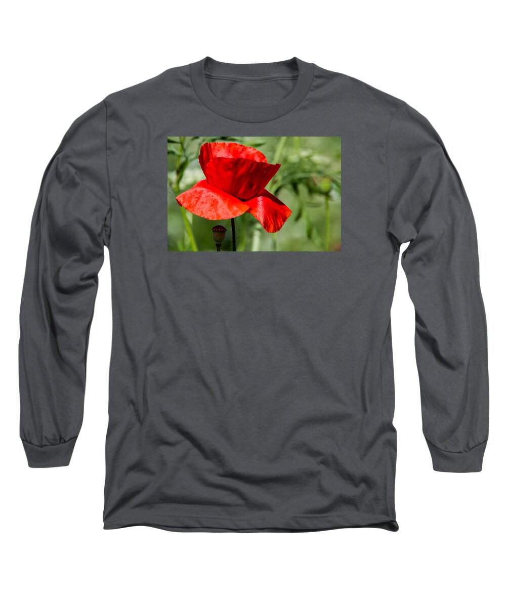 Poppy Long Sleeve T-Shirt featuring the photograph Poppy #5 by Martina Fagan
