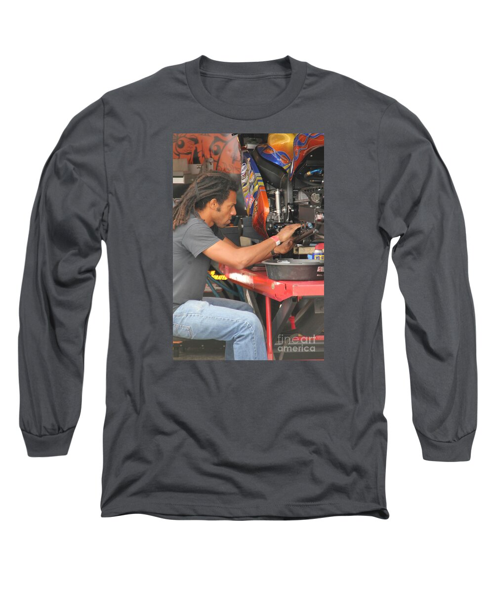 Motorcycle Long Sleeve T-Shirt featuring the photograph DME Terence Angela #6 by Jack Norton