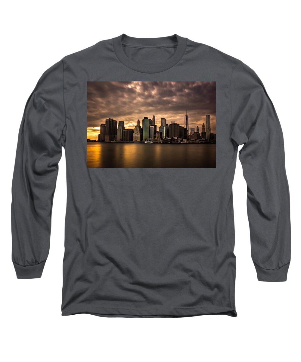 City Long Sleeve T-Shirt featuring the digital art City #61 by Super Lovely