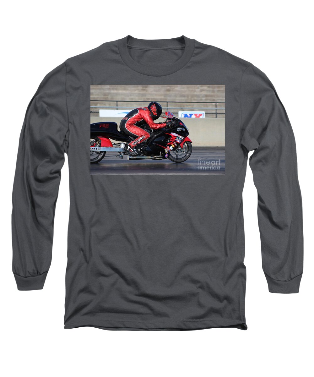 Motorcycle Long Sleeve T-Shirt featuring the photograph Mancup SGMP 2017 by JT #8 by Jack Norton