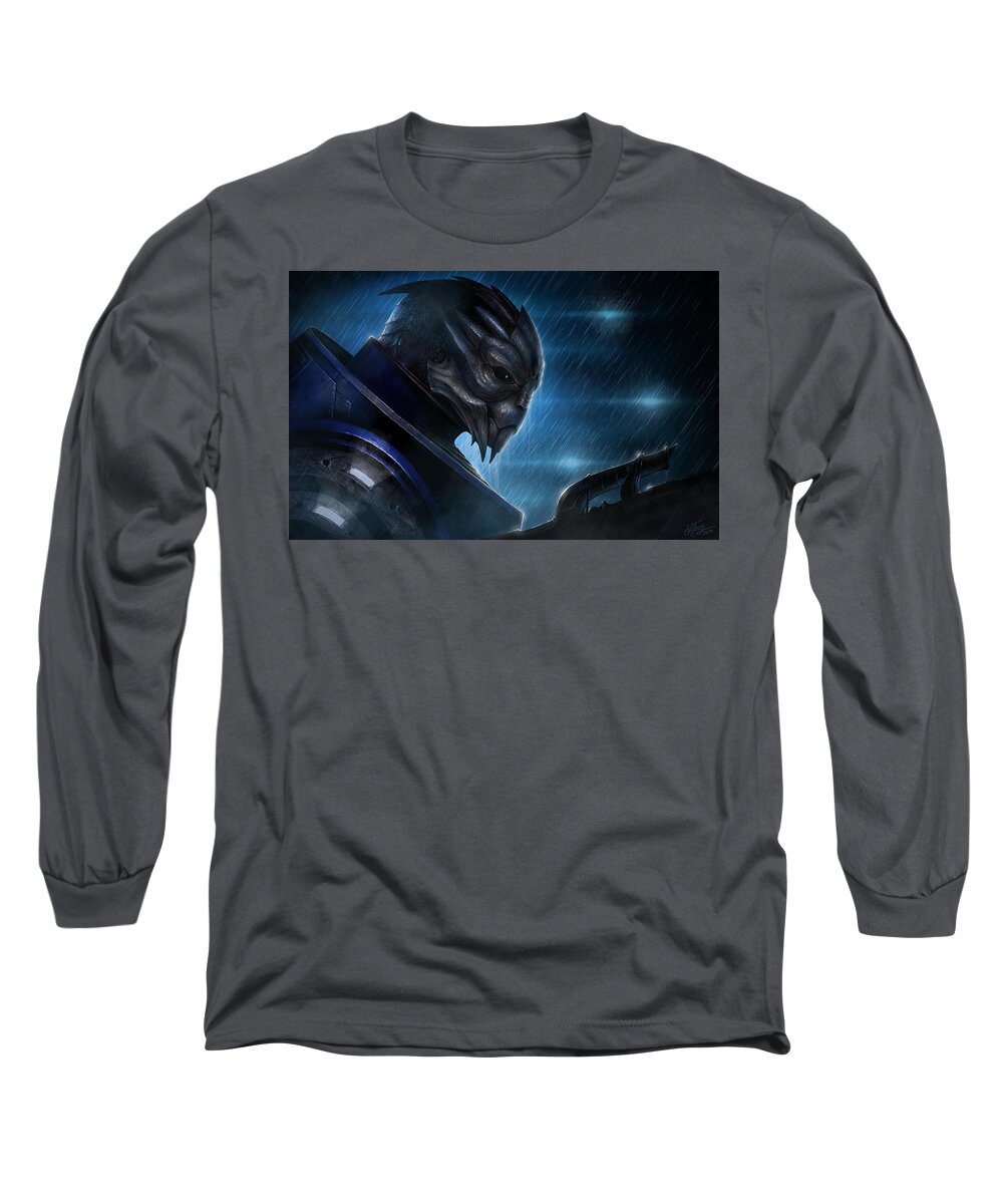 Mass Effect Long Sleeve T-Shirt featuring the digital art Mass Effect #8 by Super Lovely