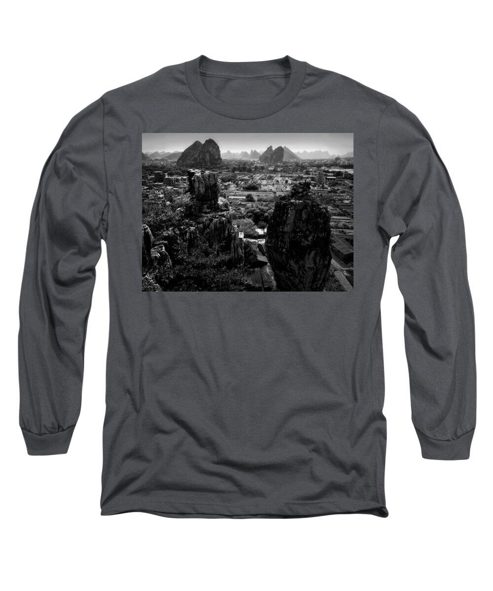 China Long Sleeve T-Shirt featuring the photograph China Guilin landscape scenery photography #9 by Artto Pan