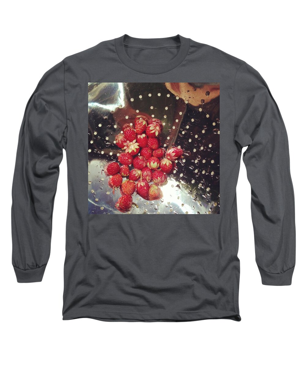 Food Long Sleeve T-Shirt featuring the photograph Wild Strawberries by Salamander Woods Studio-Homestead