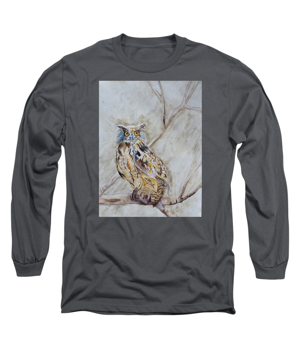 A Golden Aura Long Sleeve T-Shirt featuring the painting A Golden Aura - Rule Of Thirds by Beverley Harper Tinsley