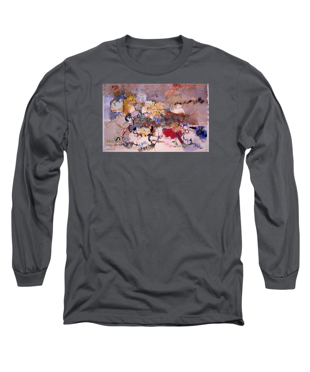 Painting Long Sleeve T-Shirt featuring the painting A Journalistic Map by Richard Baron