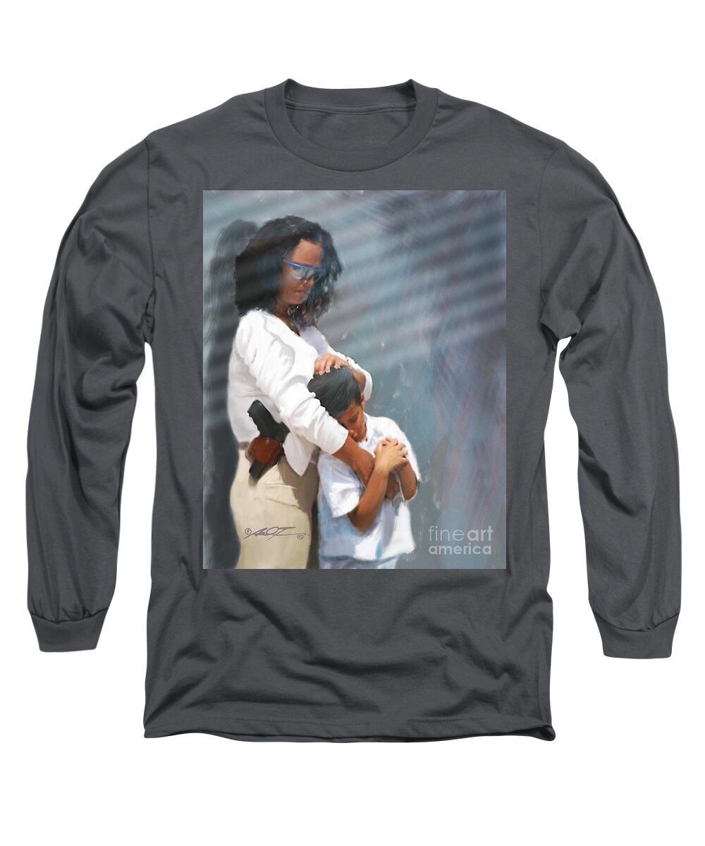 Security Long Sleeve T-Shirt featuring the digital art A Mother's Arms by Dale Turner