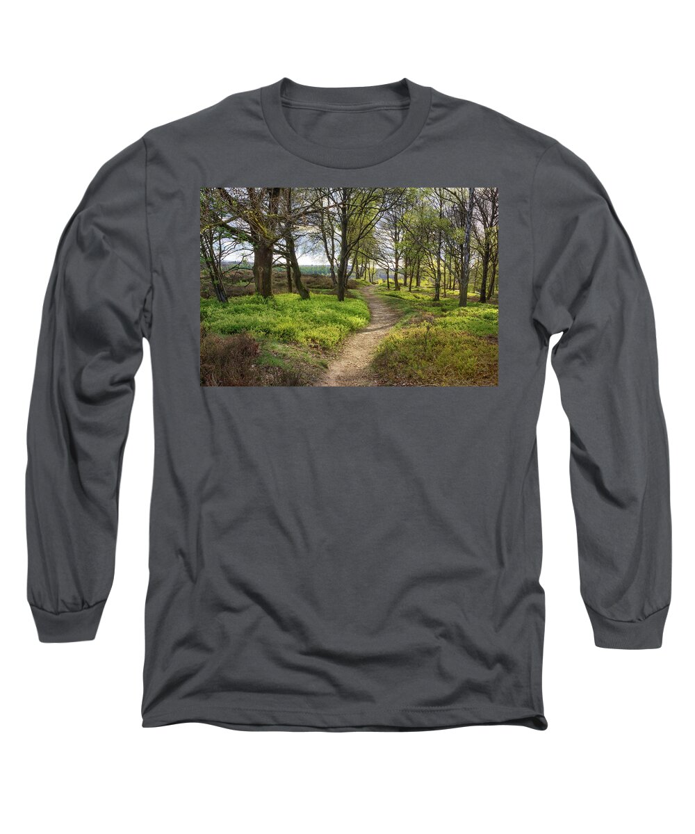 Grass Long Sleeve T-Shirt featuring the photograph A stroll in springtime on de Posbank in the Netherlands by Tim Abeln