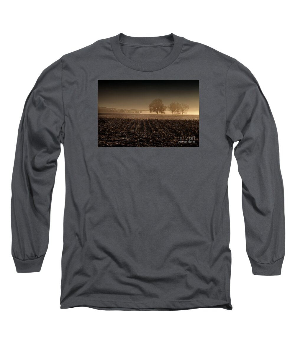 A Tree Poem In The Mist Long Sleeve T-Shirt featuring the digital art A Tree Poem in the Mist by William Fields