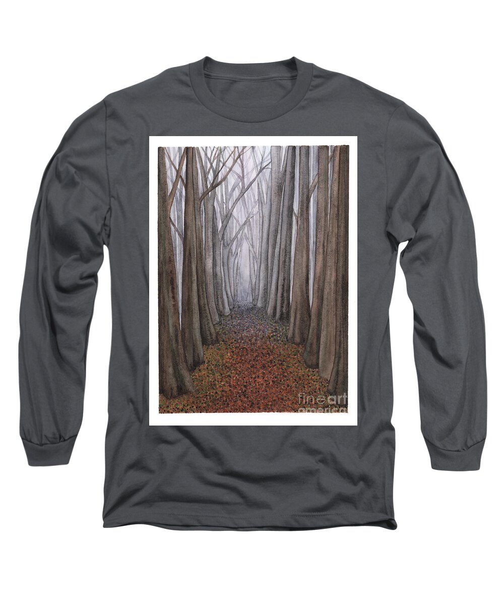 Forest Long Sleeve T-Shirt featuring the painting A Walk in the Woods by Hilda Wagner