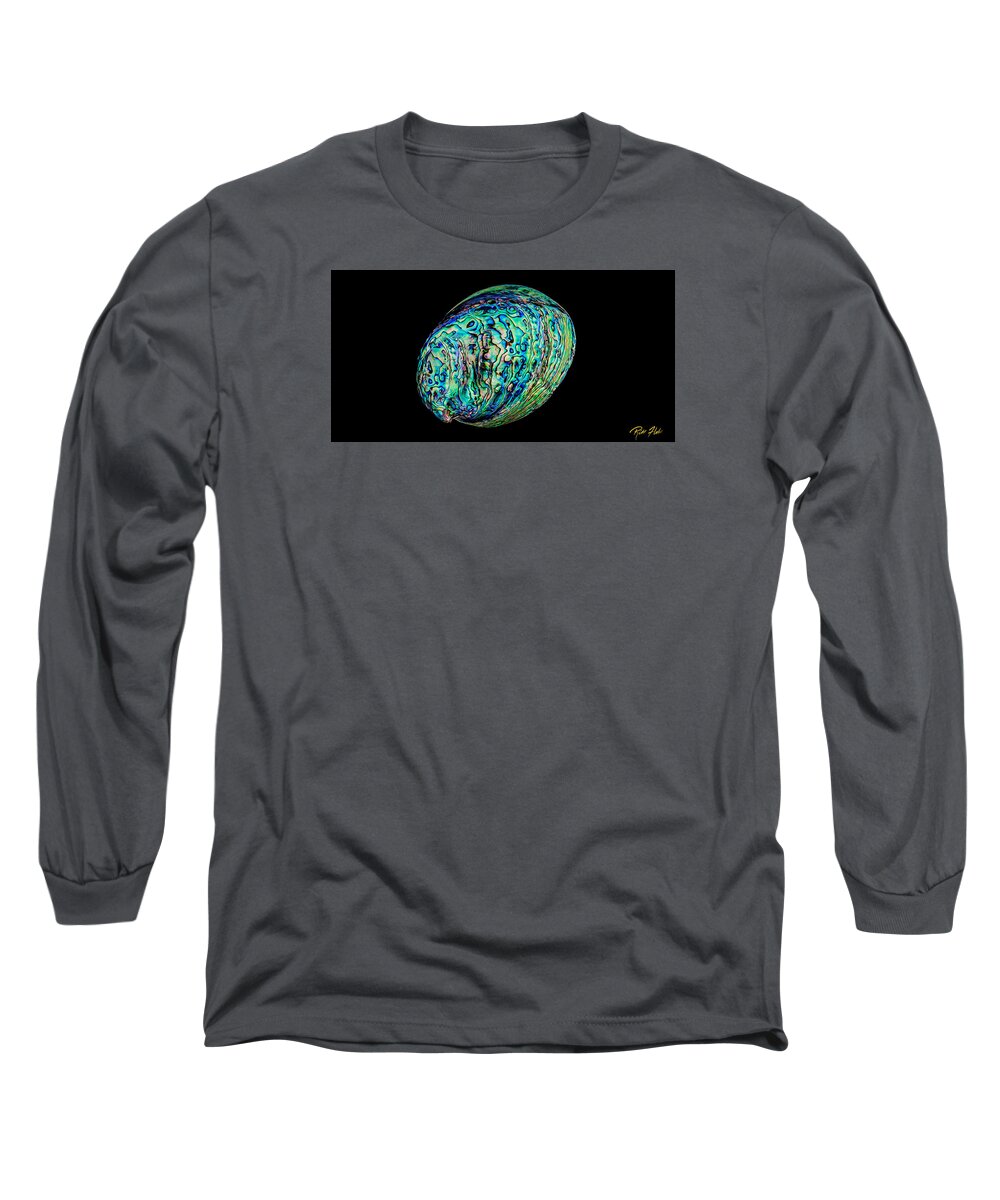 Animals Long Sleeve T-Shirt featuring the photograph Abalone on Black by Rikk Flohr