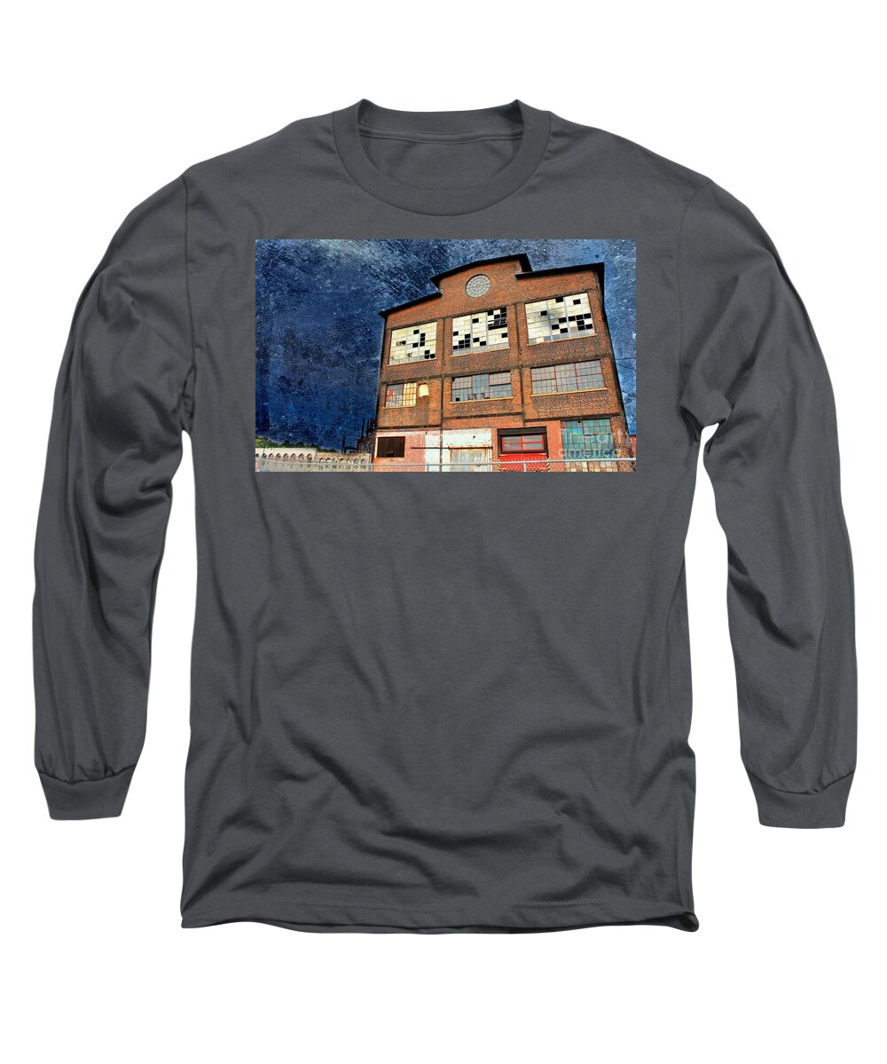 Abandoned Long Sleeve T-Shirt featuring the photograph Abandoned Industrial by Beth Ferris Sale