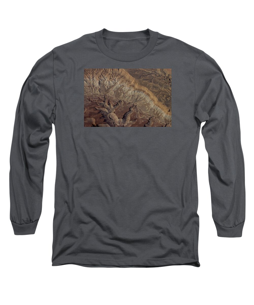 Above Long Sleeve T-Shirt featuring the photograph Aerial View of Rock Formation by Ivete Basso Photography
