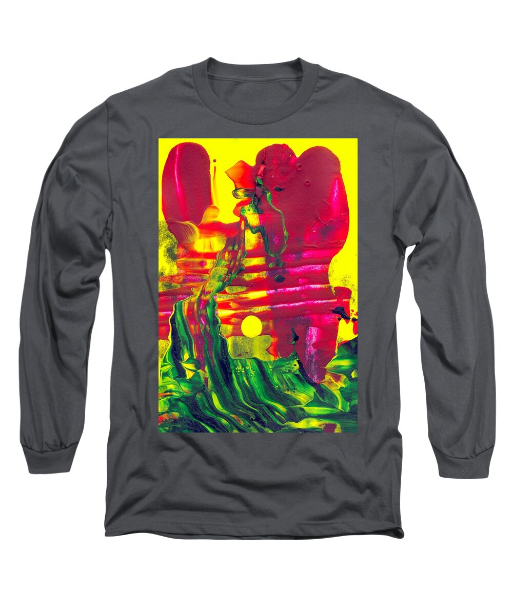 Africa Art Long Sleeve T-Shirt featuring the painting Africa - Abstract Colorful Mixed Media Painting by Modern Abstract