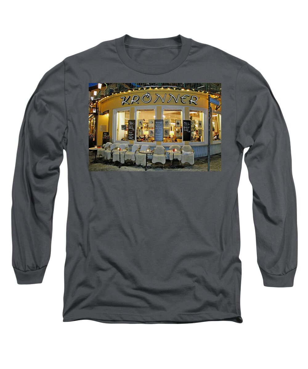 Garmisch Long Sleeve T-Shirt featuring the photograph Al Fresco Dining Bavarian Style by Robert Meyers-Lussier