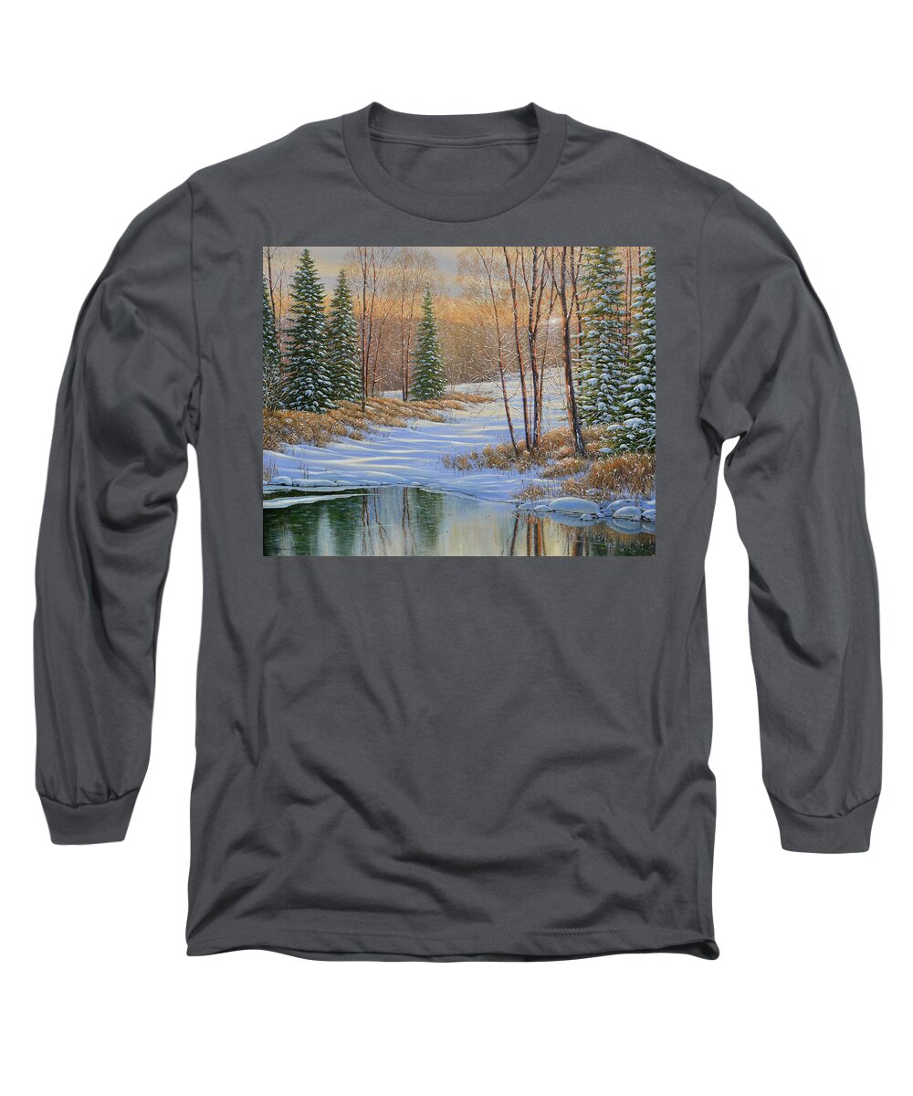 Jake Vandenbrink Long Sleeve T-Shirt featuring the painting All Is Calm by Jake Vandenbrink