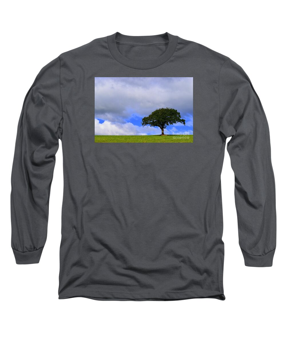 Landscape Long Sleeve T-Shirt featuring the photograph Alone on a hill by Joe Cashin