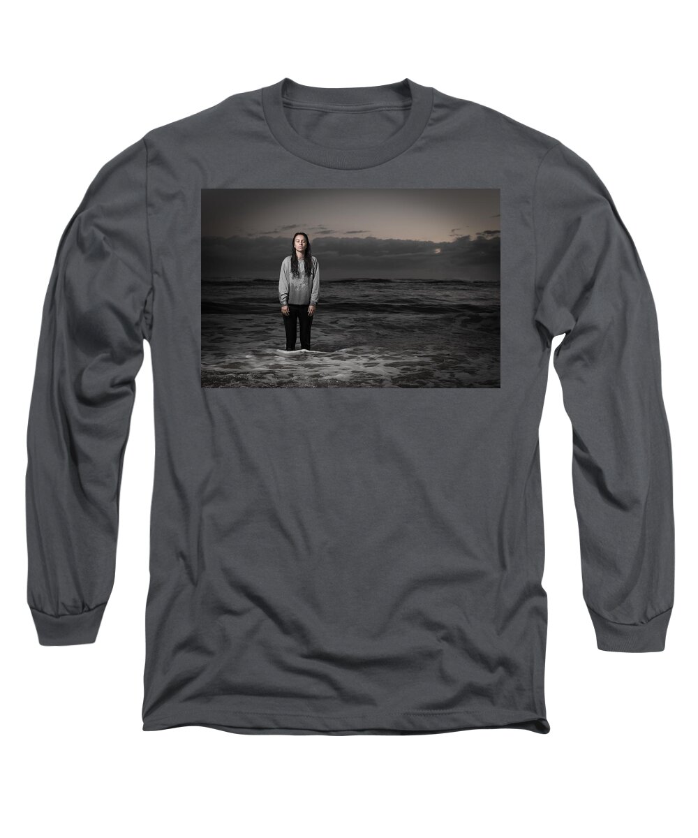 Amy Shark Long Sleeve T-Shirt featuring the digital art Amy Shark by Super Lovely