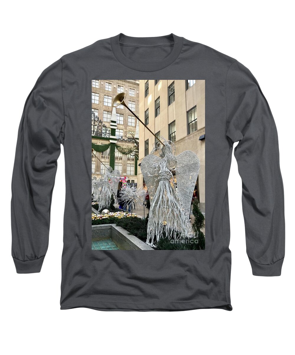 Angel Long Sleeve T-Shirt featuring the photograph Angel New York City by CAC Graphics