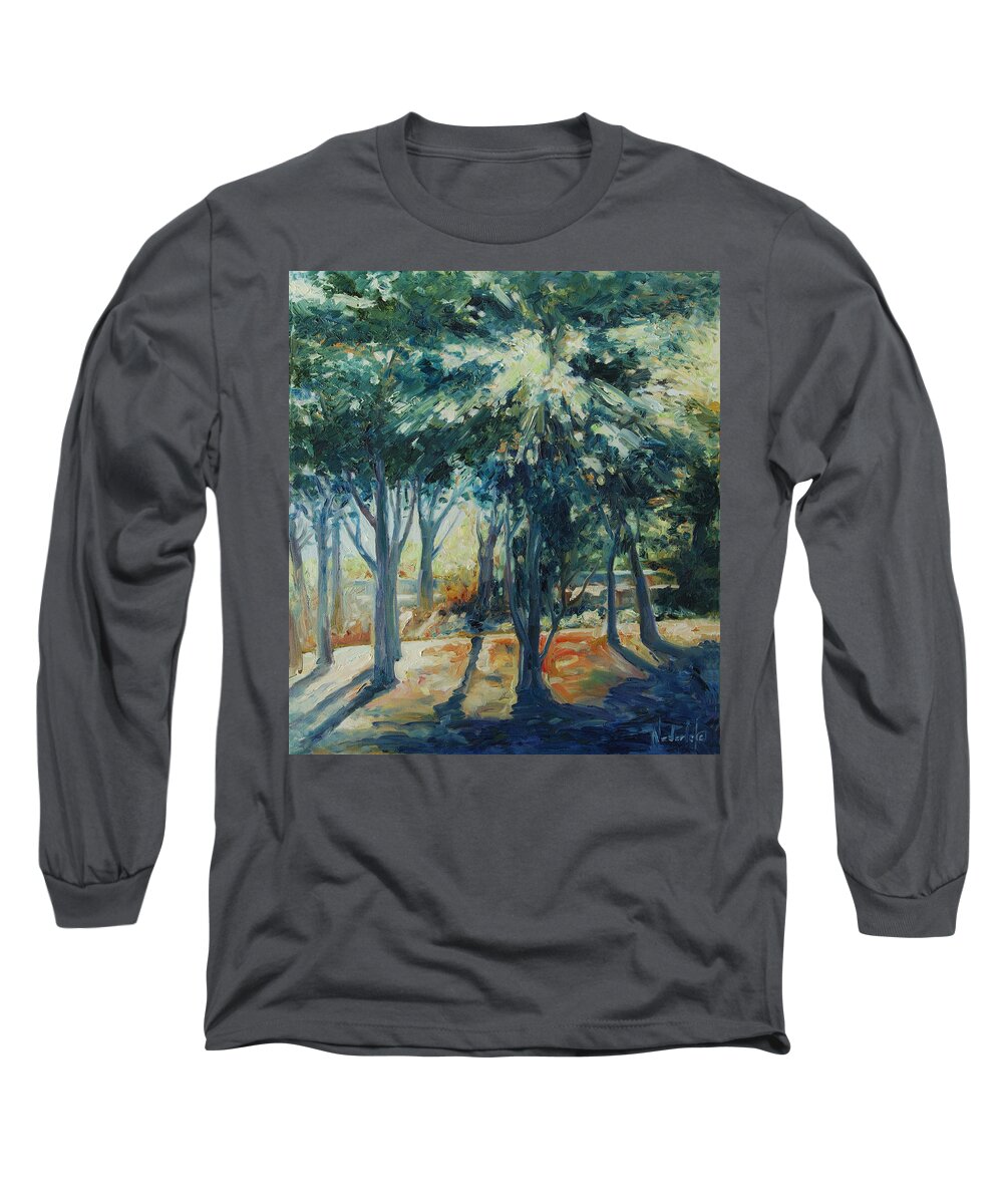 Trees Long Sleeve T-Shirt featuring the painting Angel rays by Rick Nederlof