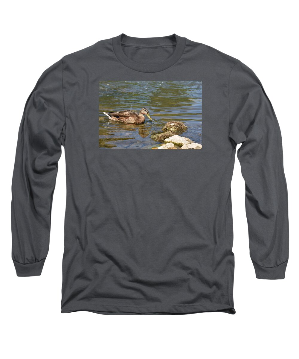 Duck Long Sleeve T-Shirt featuring the photograph Animal #2 by Sergei Dratchev