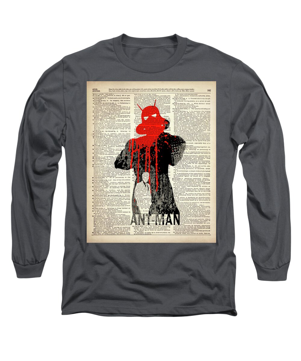Ant Man Long Sleeve T-Shirt featuring the painting Ant-man by Art Popop