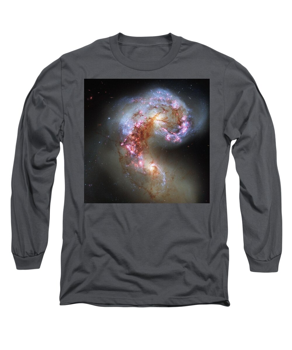 Space Long Sleeve T-Shirt featuring the photograph Antennae Galaxies Reloaded by Eric Glaser