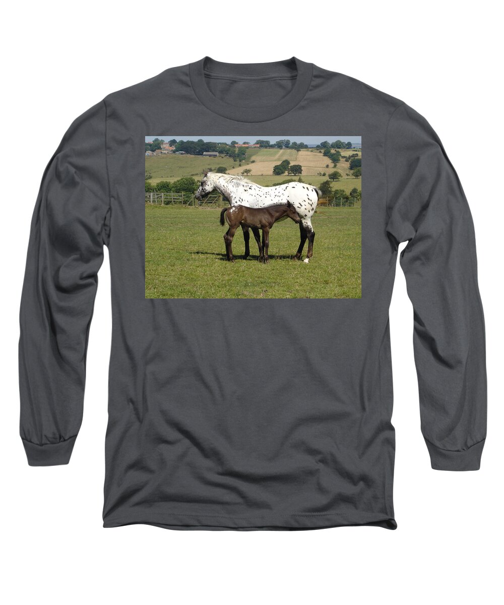 Horse Long Sleeve T-Shirt featuring the photograph Appaloosa mare and foal by Susan Baker