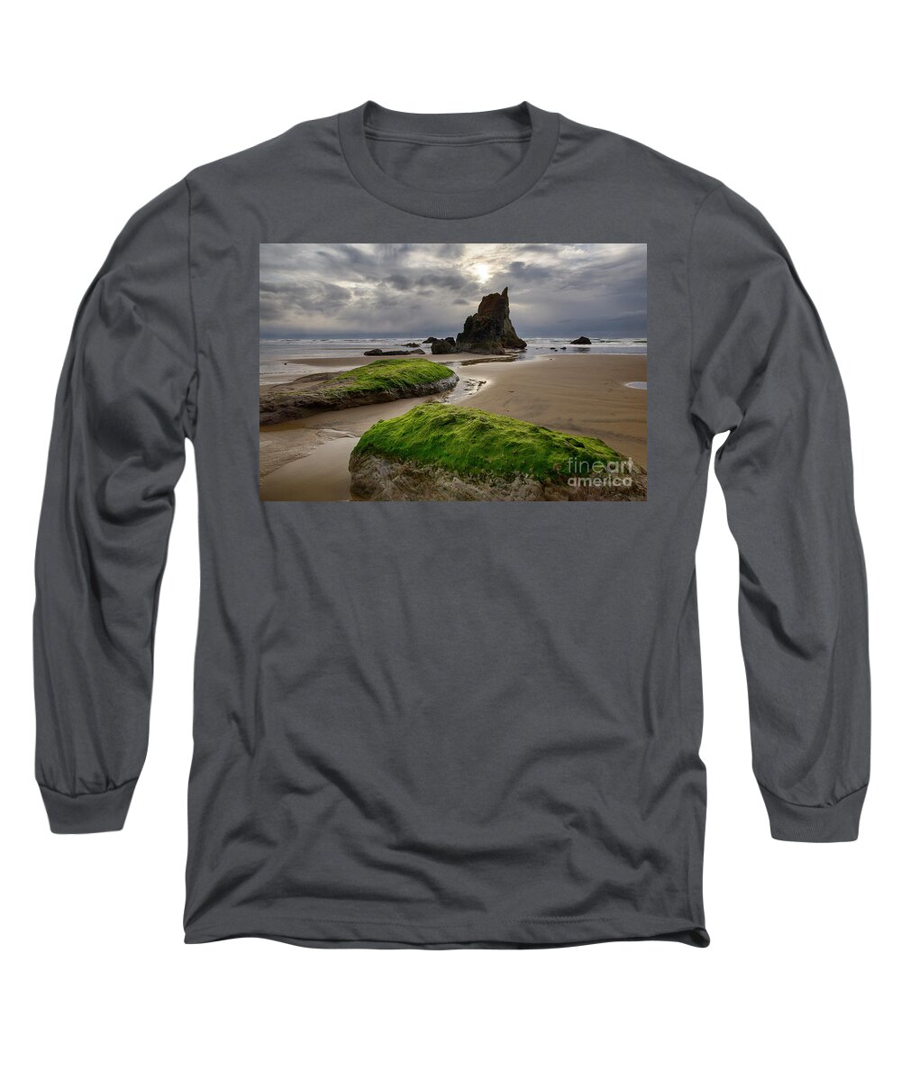 Arcadia Beach Long Sleeve T-Shirt featuring the photograph Arcadia by Idaho Scenic Images Linda Lantzy