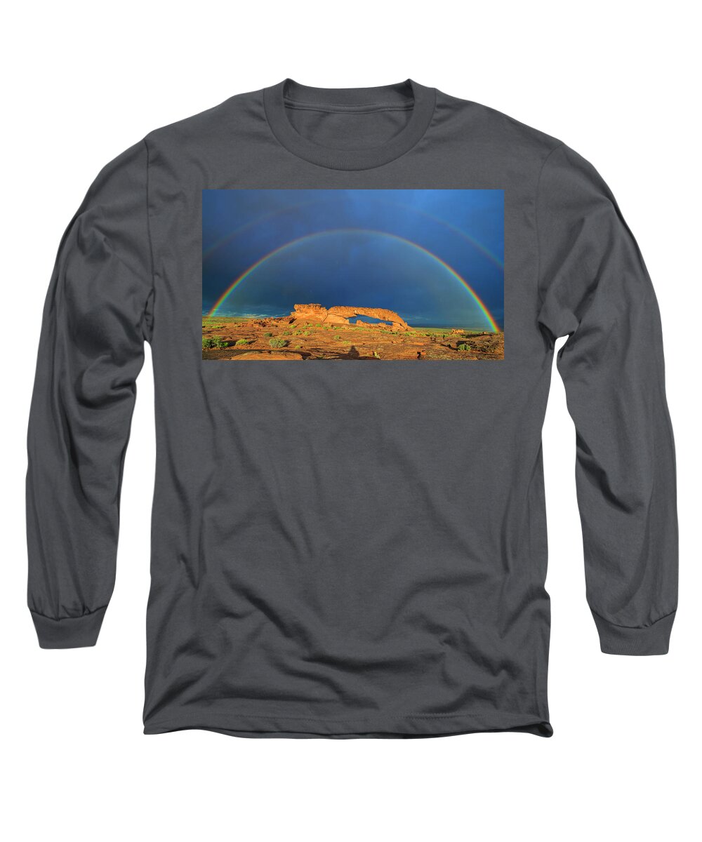 Sunset Long Sleeve T-Shirt featuring the photograph Arches over the Arch by Ralf Rohner