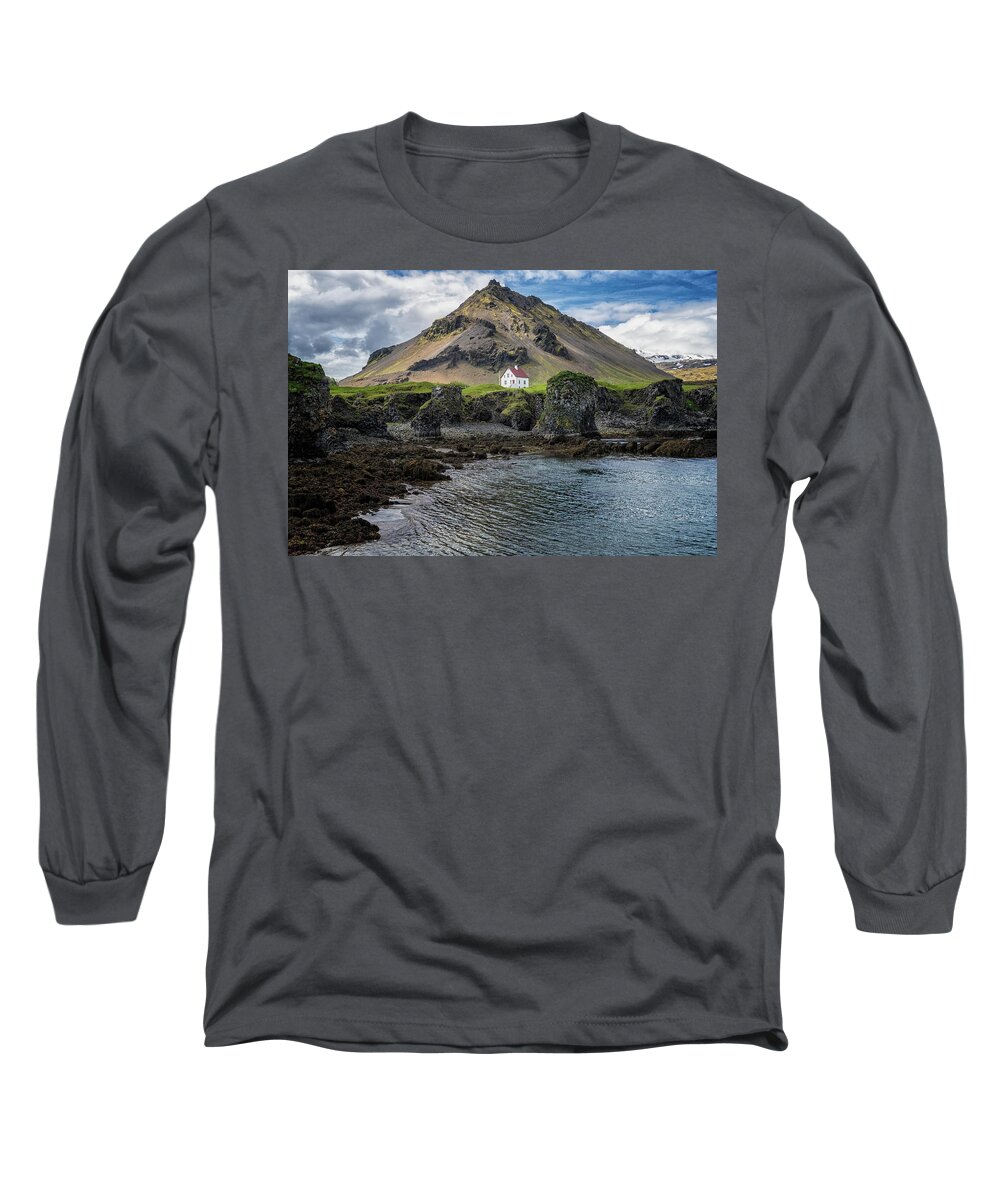 Iceland Long Sleeve T-Shirt featuring the photograph Arnarstapi House by Tom Singleton