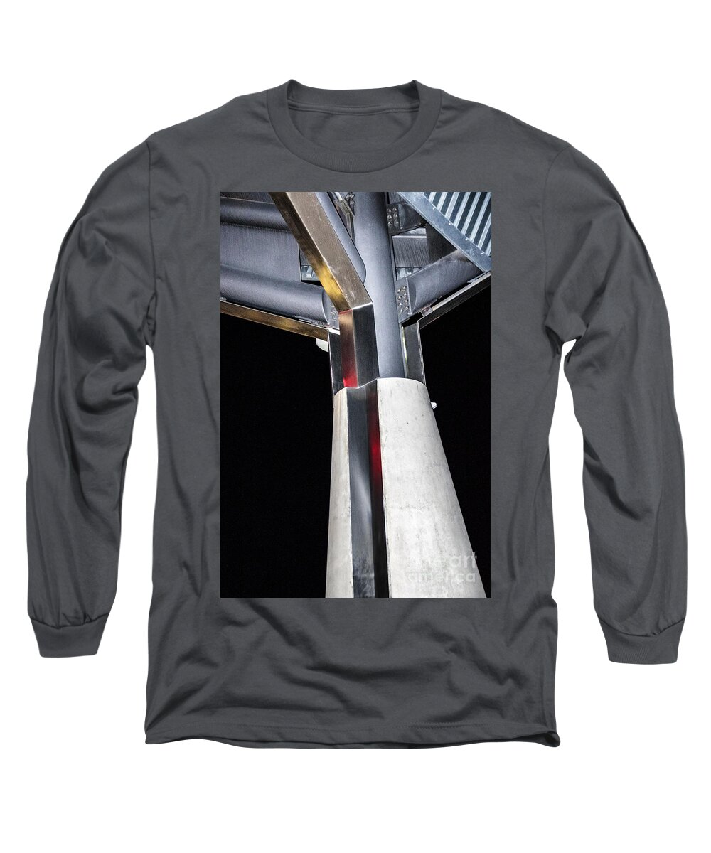 Tempe Art Center Long Sleeve T-Shirt featuring the digital art Art Center Roof Support by Georgianne Giese