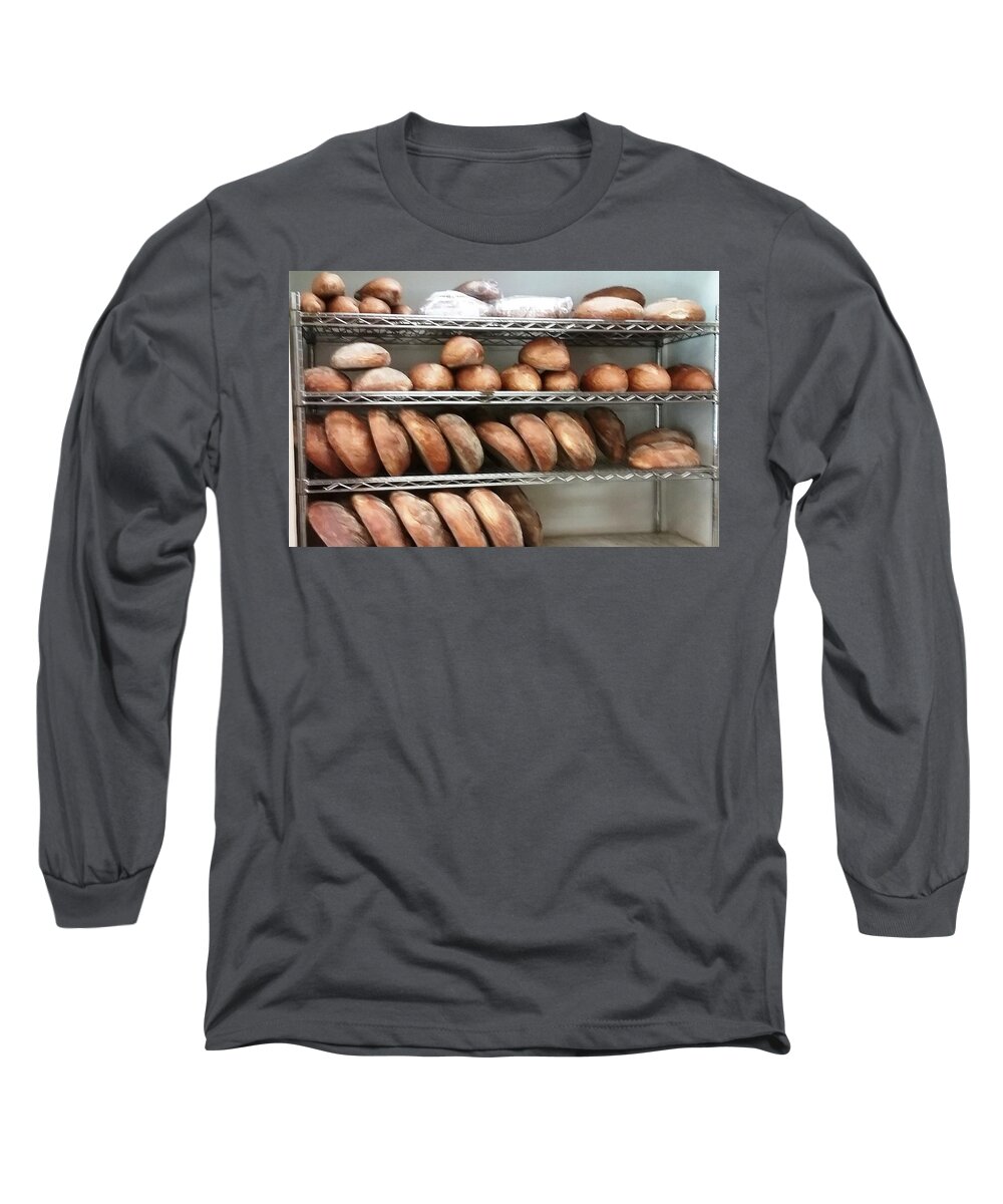 Bronx Long Sleeve T-Shirt featuring the photograph Arthur Ave. Bronx Bread by Ed Smith