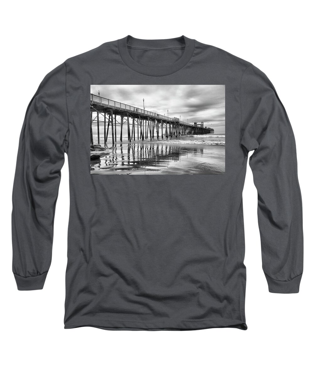 Pier Long Sleeve T-Shirt featuring the photograph At the Pier by Barbara Manis