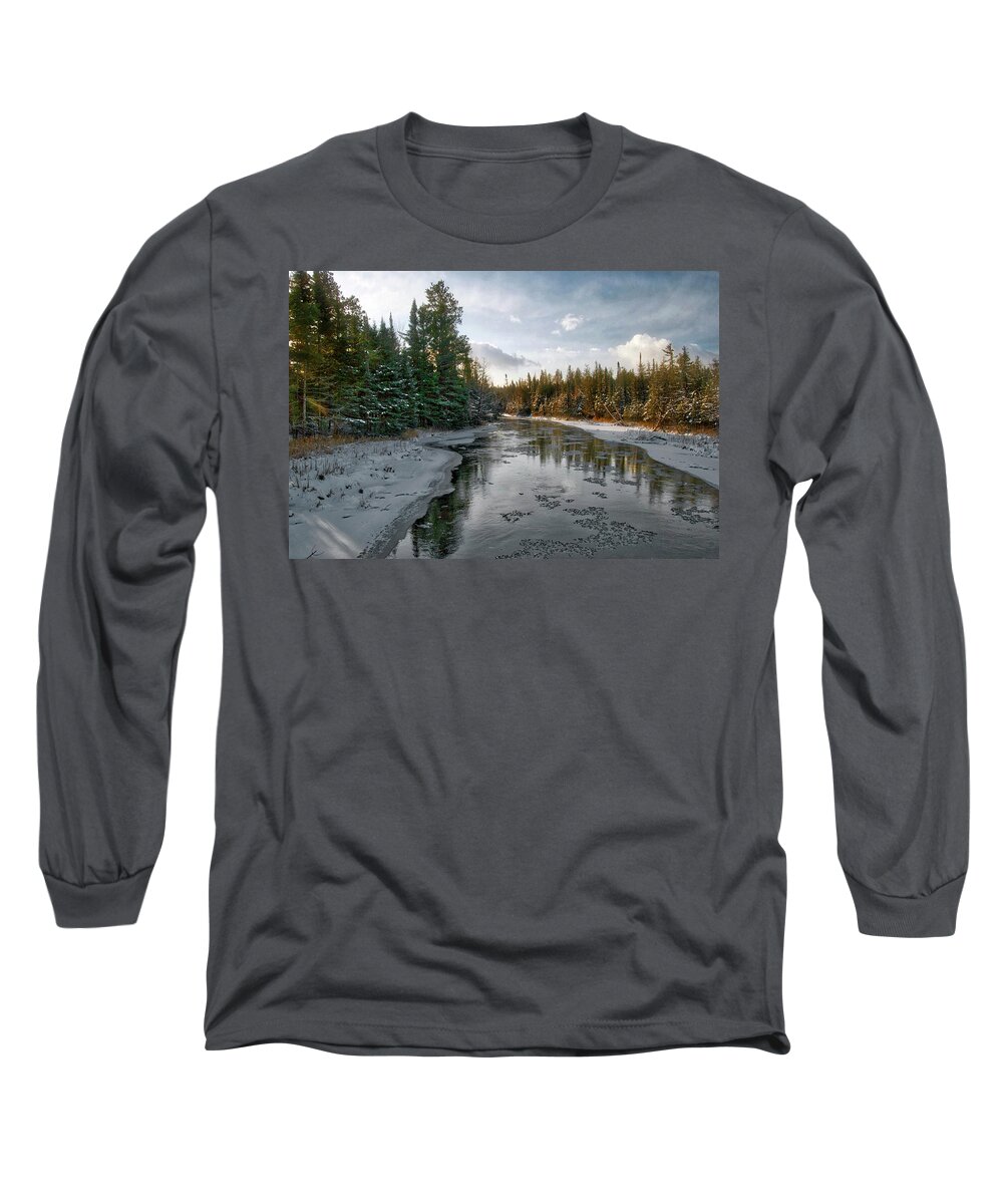 Au Sable Long Sleeve T-Shirt featuring the photograph AuSable River 1282 by Michael Peychich